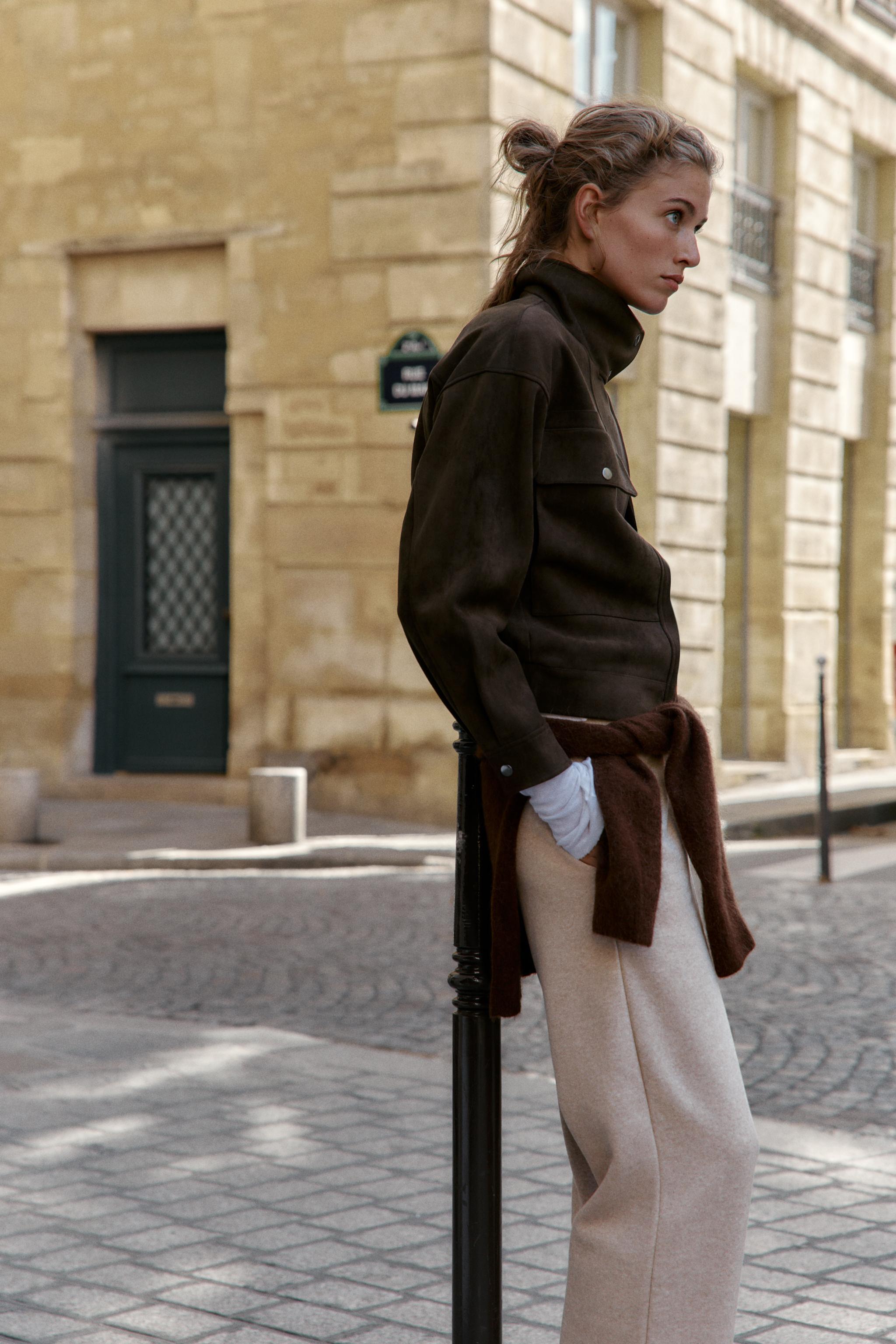 PANTALON MOLLETON À JAMBES LARGES